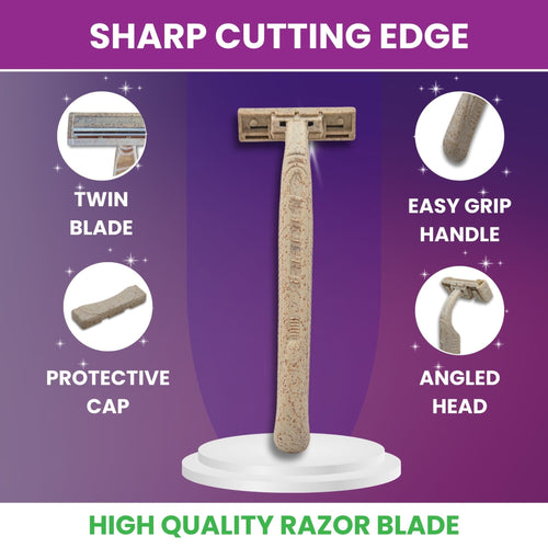 6-Pack Eco-Friendly Wheatstraw Razors - For Men & Women