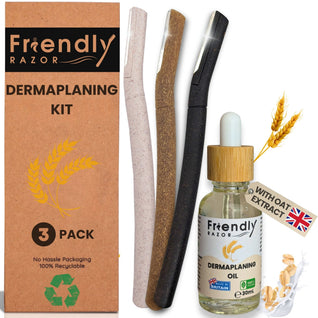 Dermaplaning Oil + Pro Smooth Razors (Various Pack Options)